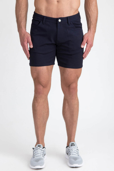 ST33LE - 5" Stretch Knit Jean Shorts - Navy