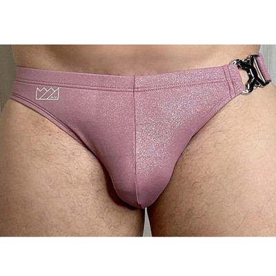 Chris Turk - Glitter Clasp Swim Brief - Pink Glitter