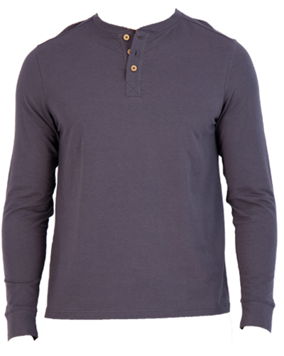 Wood - Long Sleeve Henley - Iron