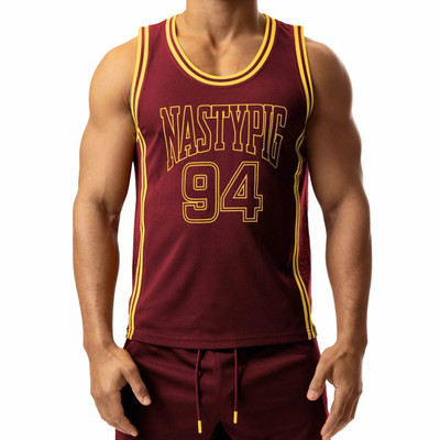 Nasty Pig - Rush Basketball Jersey - Burgundy/Goldenrod