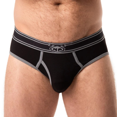 Nasty Pig - Core Y-Front Brief - Black/Grey