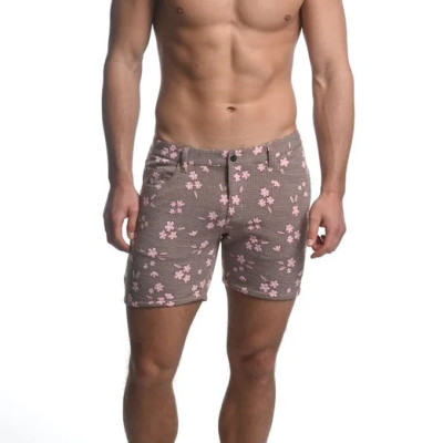 ST33LE - 5" Jacquard Stretch Knit Shorts - Pink / Brown