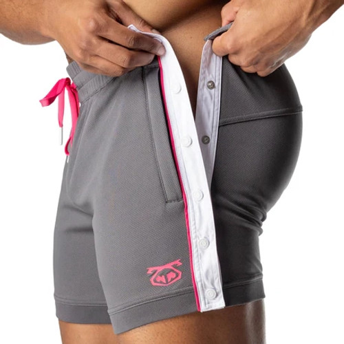 Naty Pig - Nitro Rugby Short - Magnet Grey / Miami Pink