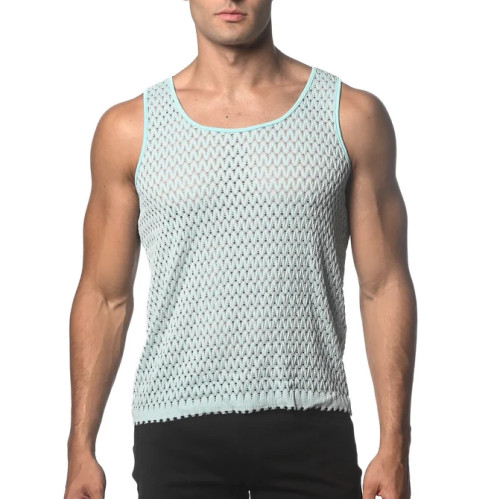 ST33LE - Stretch Gossamer Tanktop - Baby Blue Wave Mesh