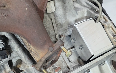 Aluminum crankshaft position sensor installed on engine