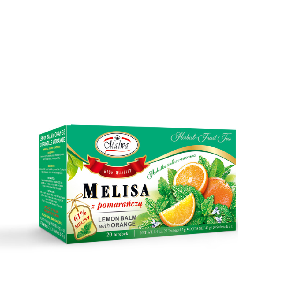 Malwa Lemon Balm With Orange Tea. 20x2g, 40g