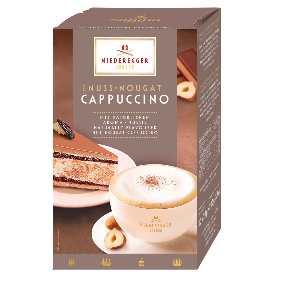 Niederegger Nuss-Nougat Cappuccino Coffee Sachets 10 x 22g