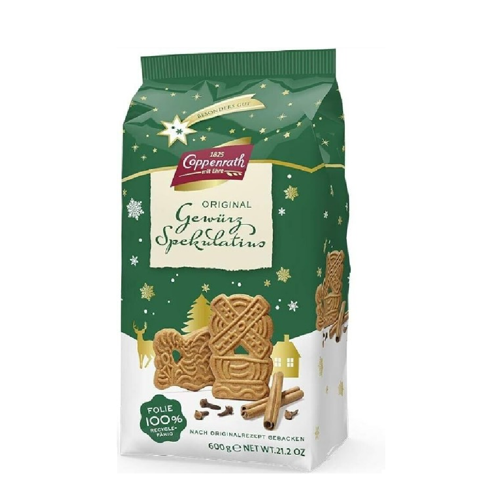 Coppenrath Gewürz Spekulatius Spiced Cookies 600g – traditional German spiced biscuits with cinnamon and cloves in a 600g pack.