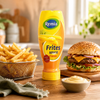 Remia Frites Sauce Classic 500ml served with fries and burger