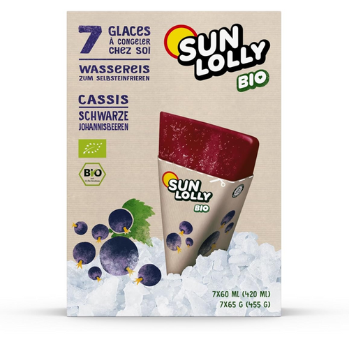 Sun Lolly Organic Water Ice Cream Blackcurrant Pack of 7 Sun Lolly Organic Water Ice Cream Blackcurrant Pack of 7
