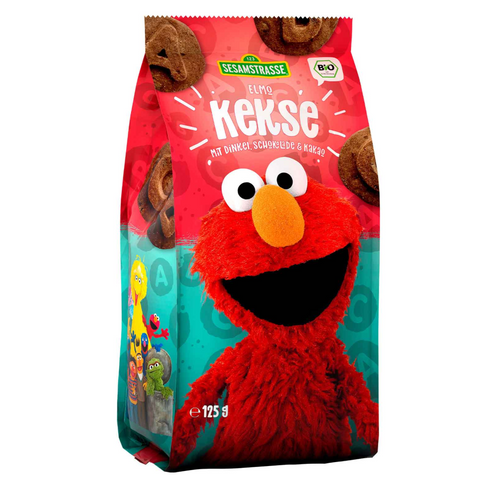Sesame Street Elmo Organic Biscuits Spelt & Cocoa 125g Sesame Street Elmo Organic Biscuits Spelt & Cocoa 125g