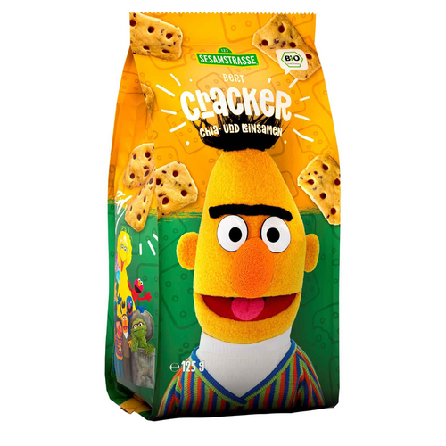 Sesame Street Bert Chia & Flax Seeds Cracker Snack, 125g Sesame Street Bert Chia & Flax Seeds Cracker Snack, 125g