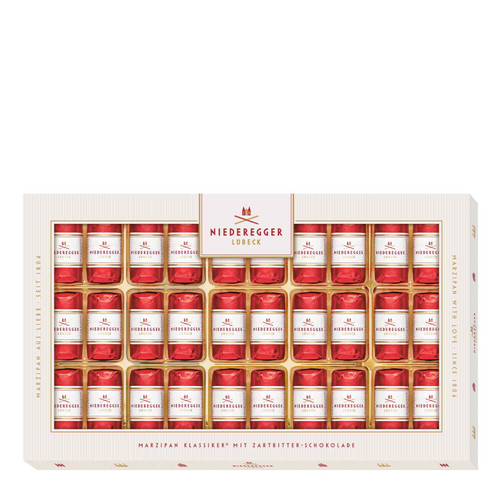 Niederegger German Marzipan Classics 375g – fine Lübeck marzipan with 40% almonds, coated in crunchy dark chocolate (EAN 4000161100294)
