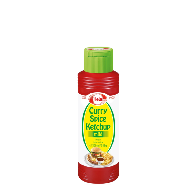 Hela Delicate Mild Spice Gewürz Ketchup 300ml – mildly spiced German curry ketchup for fries, sausages and burgers.