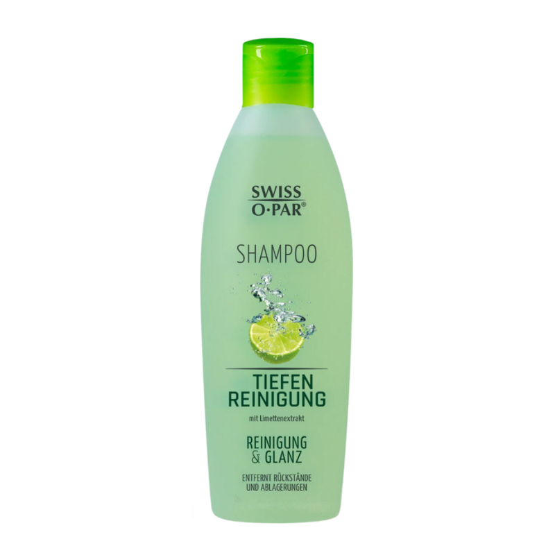 Swiss-O-Par Deep Cleansing Shampoo 250ml for removing styling residue, excess oil and build-up from hair and scalp.