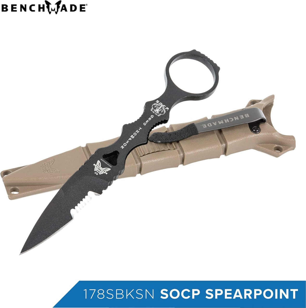 Benchmade 178SBK SOCP Serrated Dagger Fixed Blade (3.22