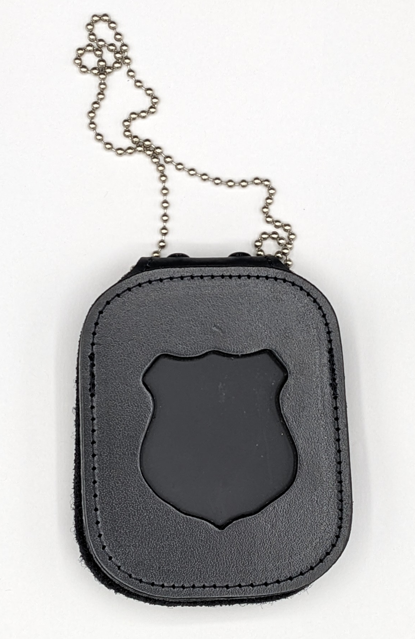 Strong Leather Recessed Clip-On Badge Holder Oval (RCMP BADGE)