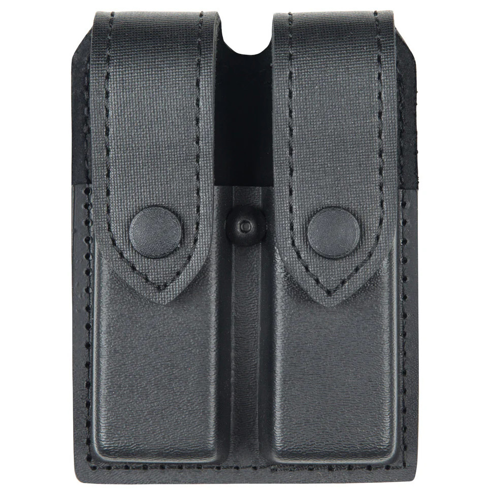 Pochette Double Magazine Safariland 77 – Cuir Noir Tressé Pour Beretta 9 Mm Et S&W 40