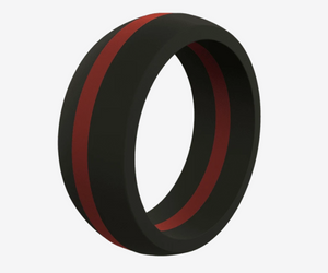QALO Men's Police Thin Red Line Silicone Ring QALO Men's Police Thin Red Line Silicone Ring
