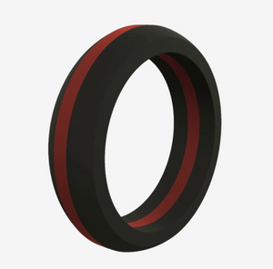 QALO Women's Police Thin Red Line Silicone Ring QALO Women's Police Thin Red Line Silicone Ring