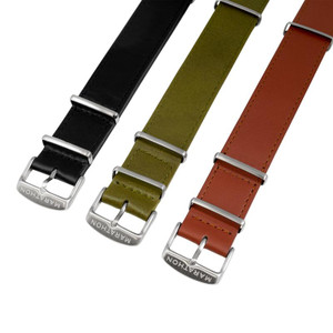 Marathon Leather NATO Watch Strap - Stainless Steel Hardware Marathon Leather NATO Watch Strap - Stainless Steel Hardware