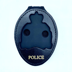 Perfect Fit Recessed Belt Clip Badge Holder w/Pocket Chain & Imprint - RCMP Cap Badge Perfect Fit Recessed Belt Clip Badge Holder w/Pocket Chain & Imprint - RCMP Cap Badge