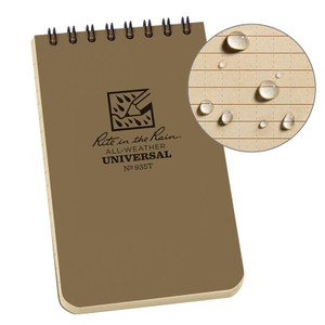 Rite In The Rain 3" x 5" Universal Pattern Top Spiral Notebook Rite In The Rain 3" x 5" Universal Pattern Top Spiral Notebook