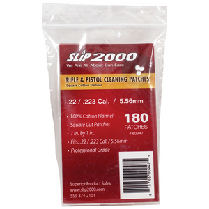 Slip 2000 Square Flannel Patches (180 Pack) .22 / .223 cal. / 5.56mm Slip 2000 Square Flannel Patches (180 Pack) .22 / .223 cal. / 5.56mm