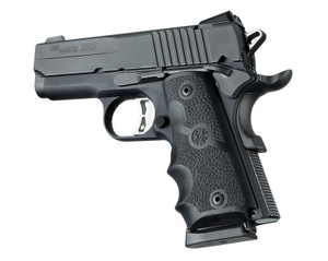 Hogue 1911 Officers Model Rubber grip w/ Finger Grooves Black Hogue 1911 Officers Model Rubber grip w/ Finger Grooves Black