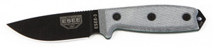 ESEE Knives Black ESEE-3 Plain Edge w/ Black Sheath ESEE Knives Black ESEE-3 Plain Edge w/ Black Sheath