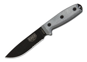 ESEE Knives Black ESEE-4 Serrated Edge w/ Coyote Sheath ESEE Knives Black ESEE-4 Serrated Edge w/ Coyote Sheath