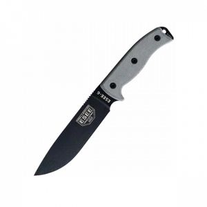 ESEE Knives Black ESEE-6 Plain Edge w/ Coyote Sheath, Clip Plate