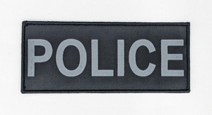 DS Woven Police Patch - Black w/ Grey Woven Font (2.5" x 6") DS Woven Police Patch - Black w/ Grey Woven Font (2.5" x 6")