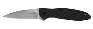 Kershaw Leek Flipper Knife - Carbon Fiber, Stonewash Kershaw Leek Flipper Knife - Carbon Fiber, Stonewash