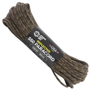 Atwood Rope MFG 550 Paracord 100ft - Camouflage REFLECTIVE Atwood Rope MFG 550 Paracord 100ft - Camouflage REFLECTIVE