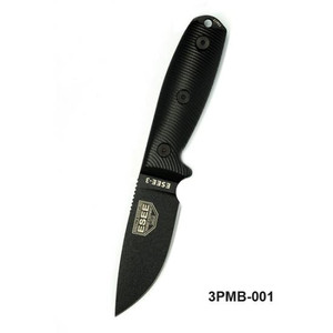 ESEE Knives ESEE-3 Plain Edge, Black Blade, Black G10 3D Handle, Black Sheath ESEE Knives ESEE-3 Plain Edge, Black Blade, Black G10 3D Handle, Black Sheath