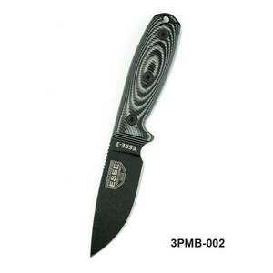 ESEE Knives ESEE-3 Plain Edge, Gray/Black Blade, Black G10 3D Handle, Black Sheath ESEE Knives ESEE-3 Plain Edge, Gray/Black Blade, Black G10 3D Handle, Black Sheath