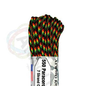 Atwood Rope MFG 550 Paracord 100ft - Jamaican Me Crazy