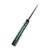 CIVIVI Qubit - Button Lock Aluminum Green Folder (Damascus 2.98" Blade)