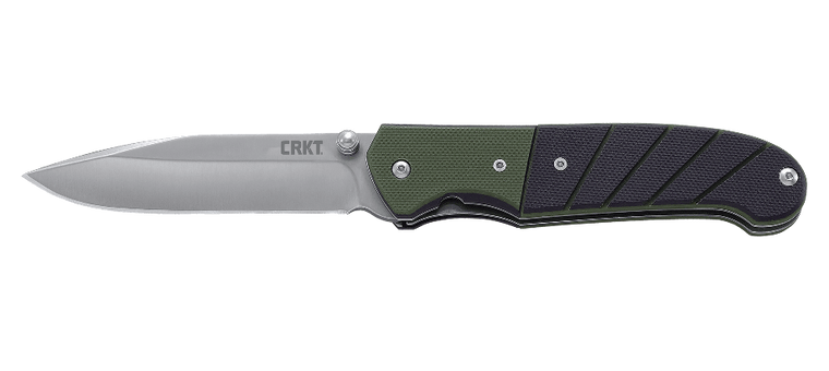 CRKT Ignitor Spring Assisted Knife Black & Green G10 (3.38" Satin)