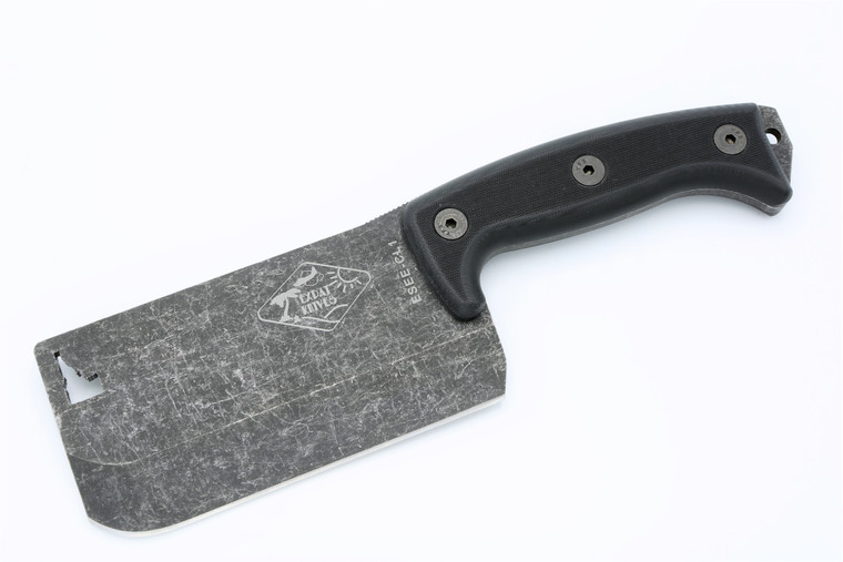 ESEE Knives Expat Cleaver CL-1 w/ Black G10 Handle, Leather Sheath