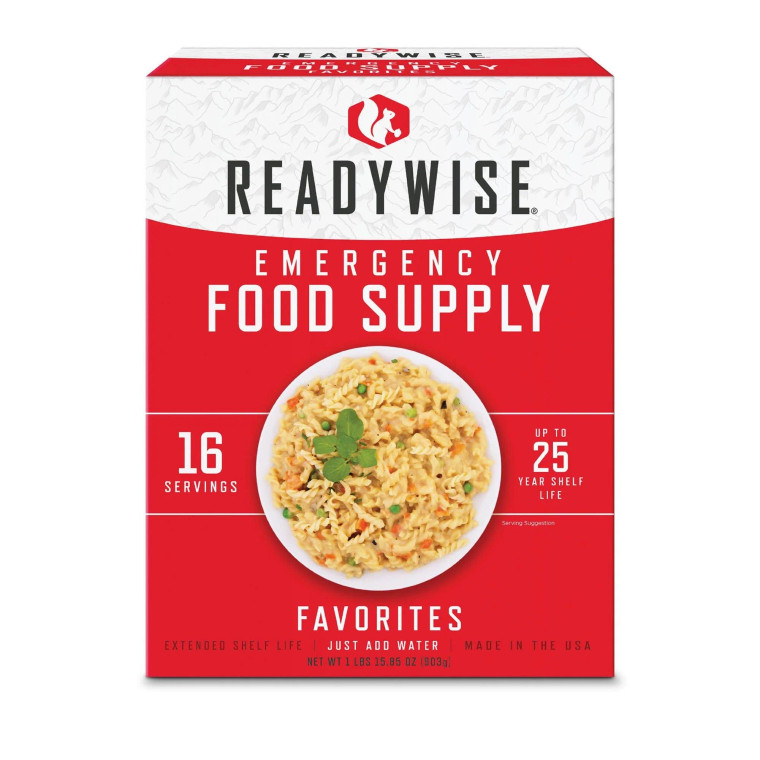 ReadyWise - FAVORITES Emergency Food Supply - 16 SERVINGS (25yr Shelf Life)