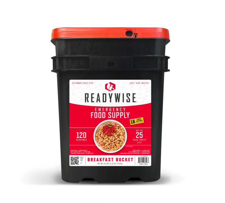 ReadyWise - BREAKFAST ONLY Emergency Food Supply - 120 SERVINGS (25yr Shelf Life)