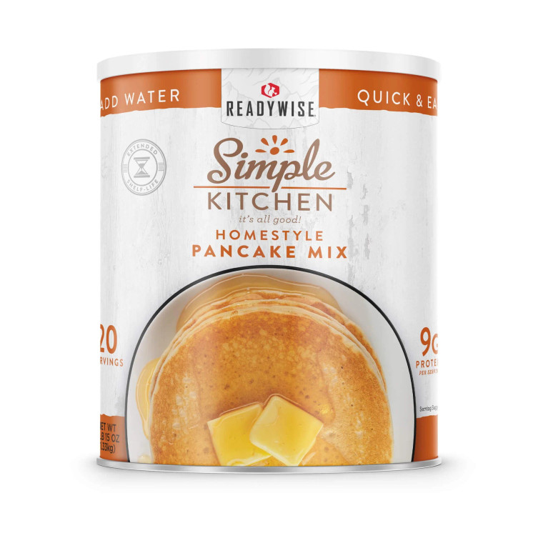 ReadyWise Simple Kitchen - HOMESTYLE PANCAKE MIX - 2 LBs CAN (20 Servings)