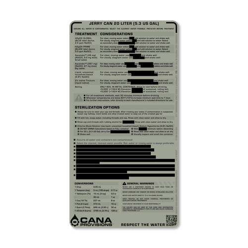CANA Provisions - 20L Jerry Can (5.3 US GAL) Decal