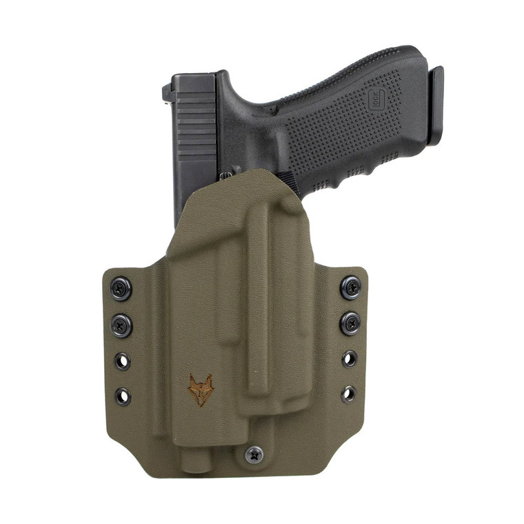 Gray Fox Strategic Basilisk w/DG Switch RH OWB Light Holster w/Light - Adaptive Loops (1.5" - 2")