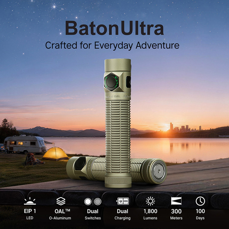 Olight - Baton Ultra Series - Dual Switch High Lumen Compact EDC Flashlight