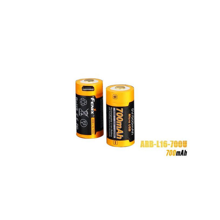 Fenix 16340 700U USB Rechargeable 700mAh Li-ion Battery