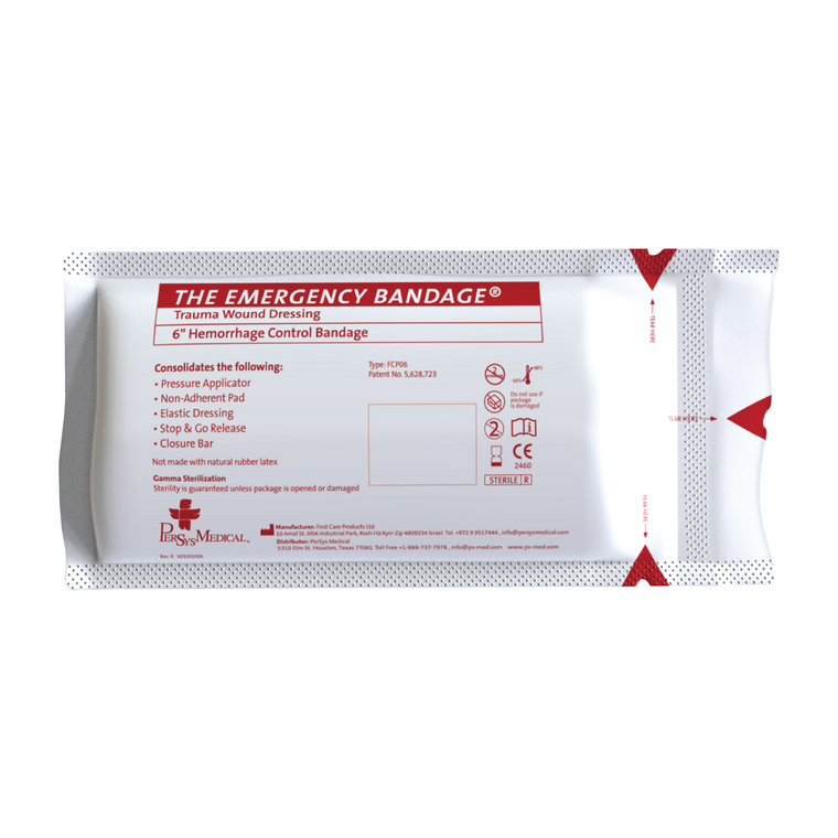 Persys Medical 6" Emergency (Israeli) Bandage - White