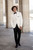 TC122  -  Diamond White  - Men's Peak Lapel Coat - Ultra Slim Fit